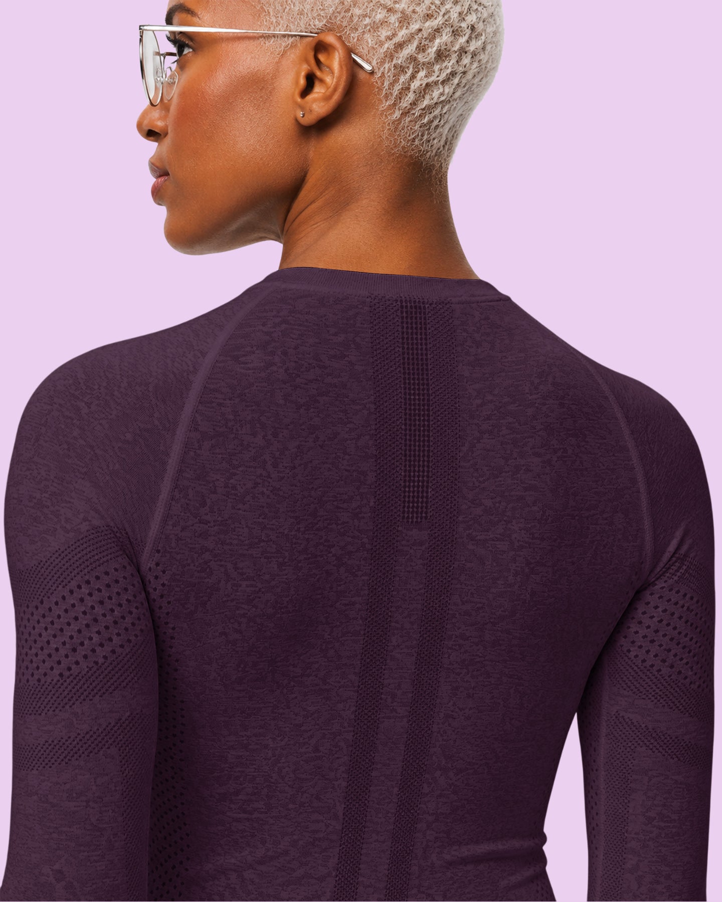 Women's Seamless Long-sleeve Underscrub Deep Eggplant