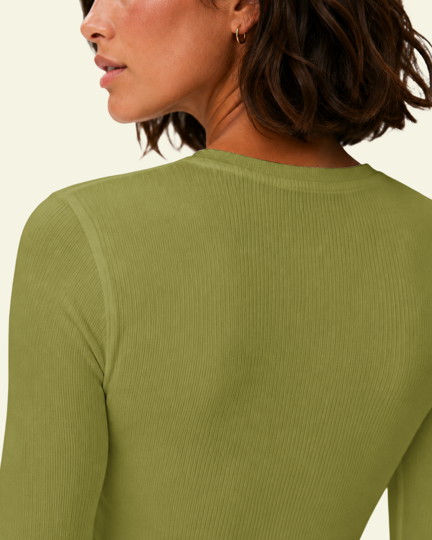 Women's Ribbed Long-Sleeve Underscrub Avocado