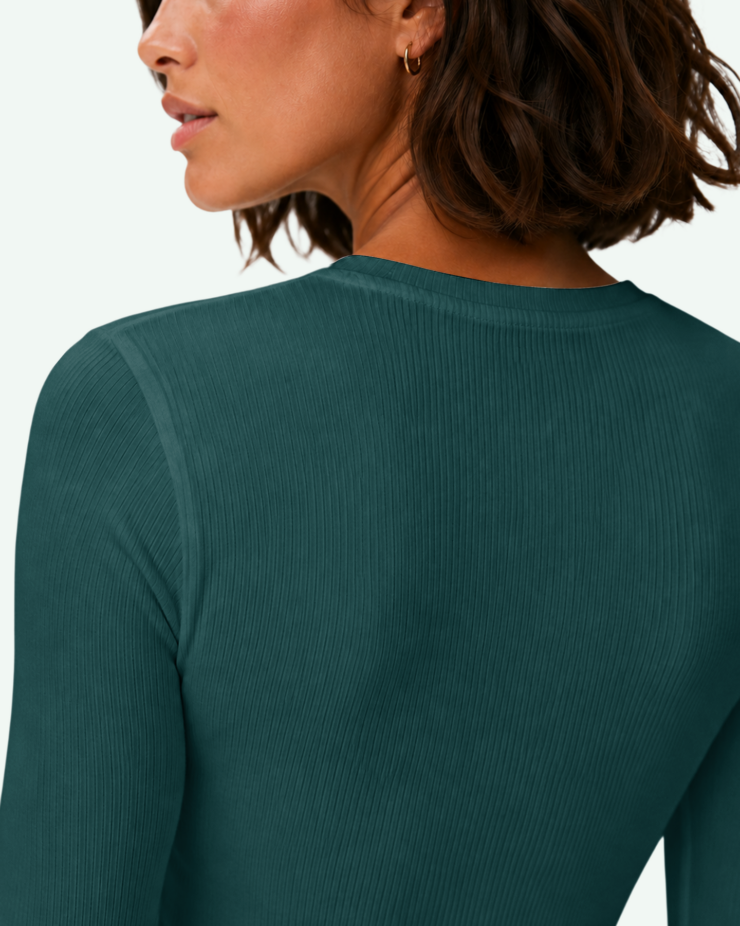 Women's Ribbed Long-Sleeve Underscrub Midnight Green