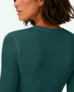 Women's Ribbed Long-Sleeve Underscrub Midnight Green