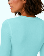 Women's Ribbed Long-Sleeve Underscrub Surf