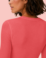 Women's Ribbed Long-Sleeve Underscrub Coral