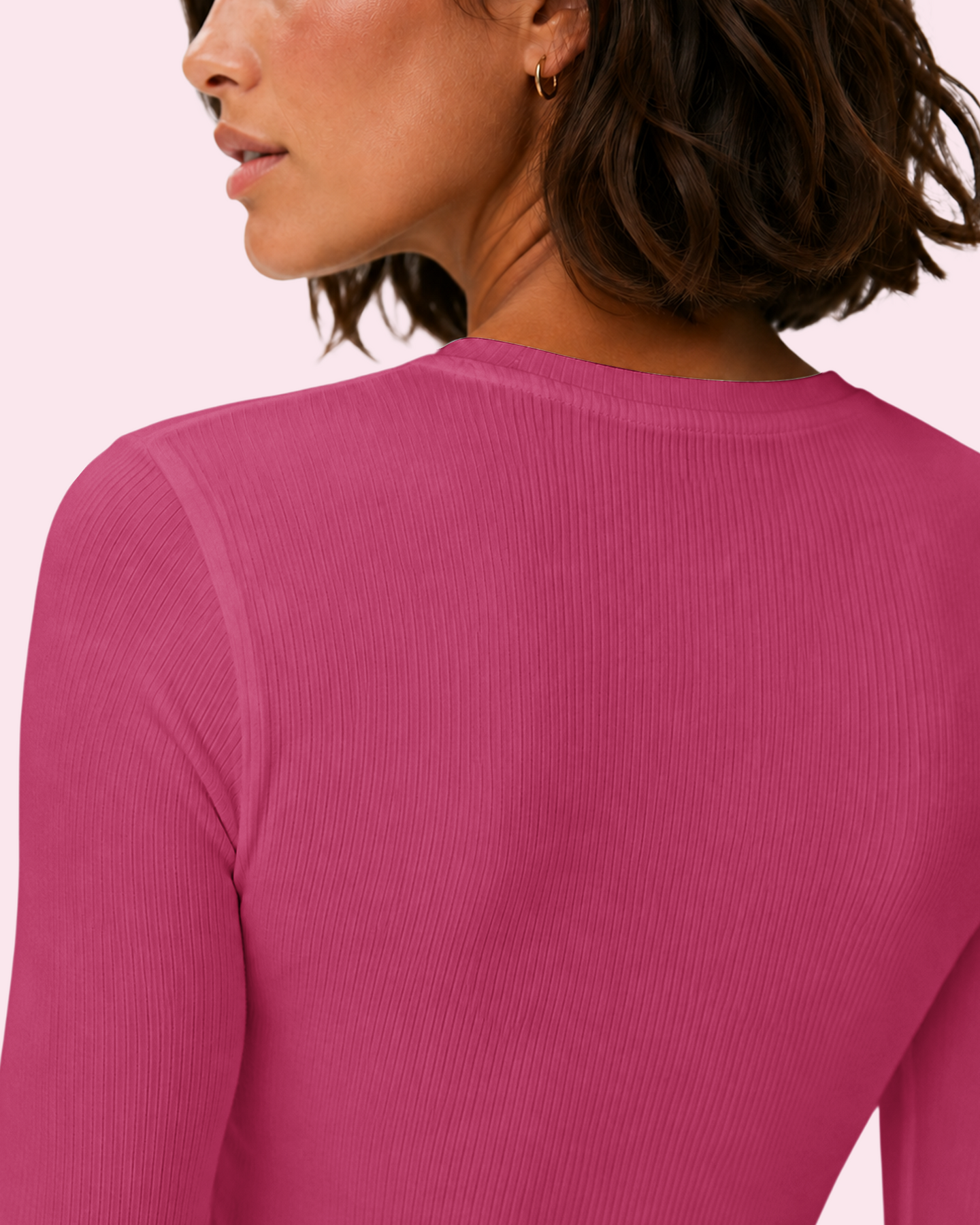 Women's Ribbed Long-Sleeve Underscrub Wild Berry