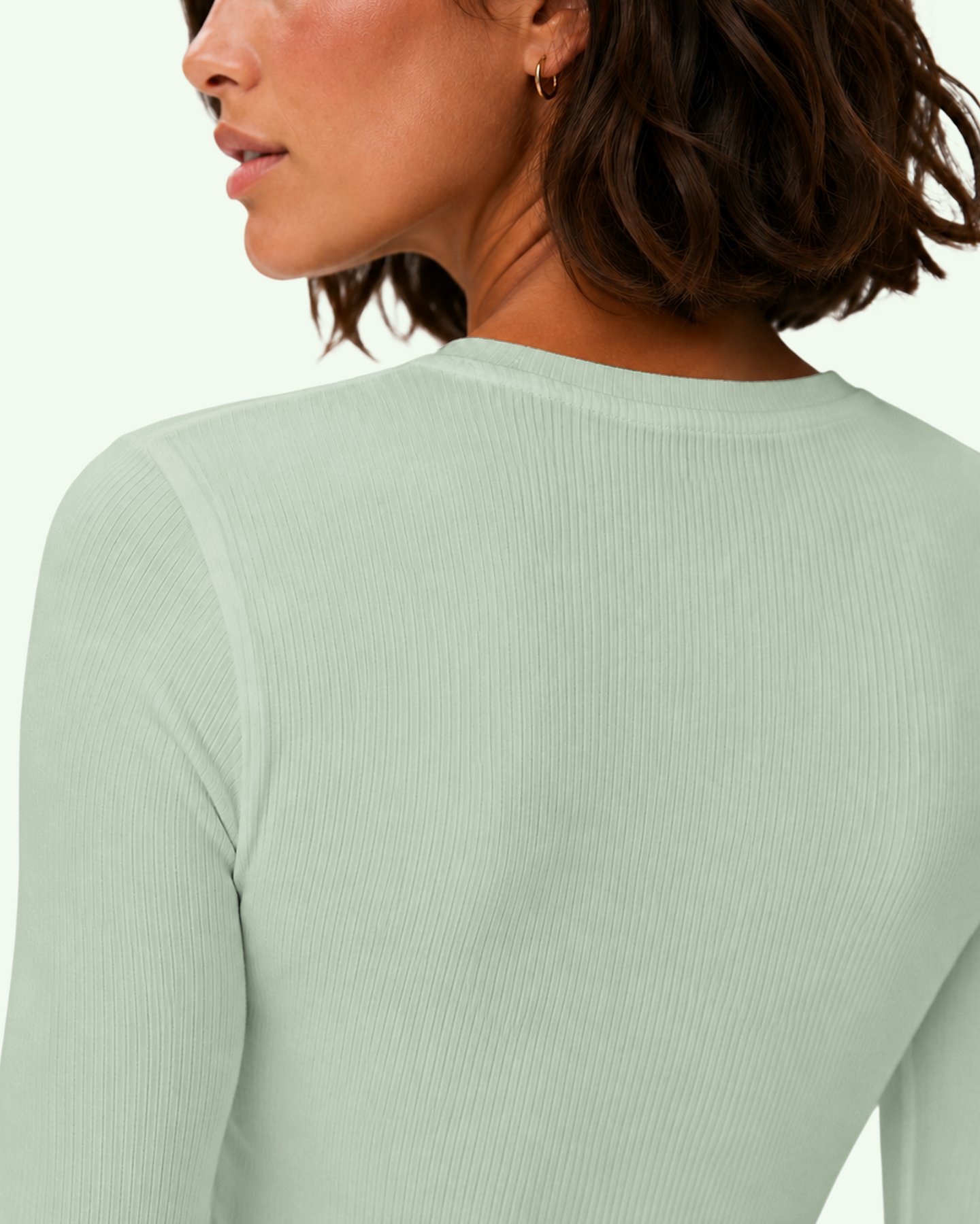 Women's Ribbed Long-Sleeve Underscrub Mint