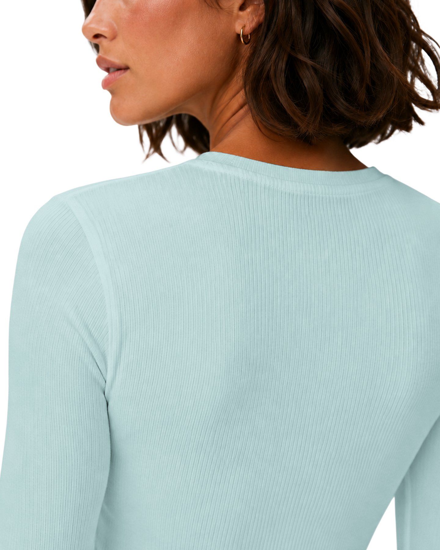 Women's Ribbed Long-Sleeve Underscrub Sky Blue