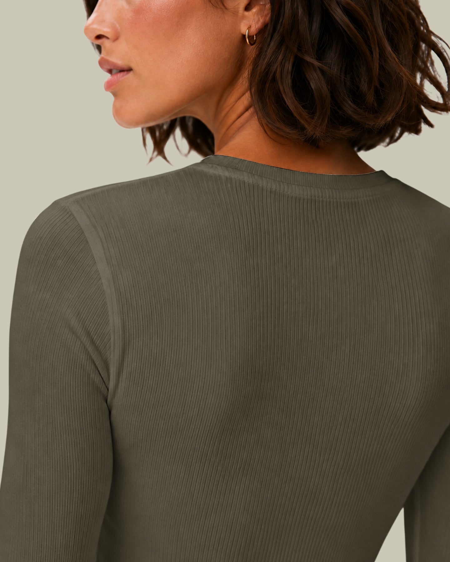 Women's Ribbed Long-Sleeve Underscrub Olive
