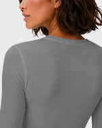 Women's Ribbed Long-Sleeve Underscrub Heather Gray