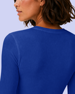 Women's Ribbed Long-Sleeve Underscrub Galaxy Blue
