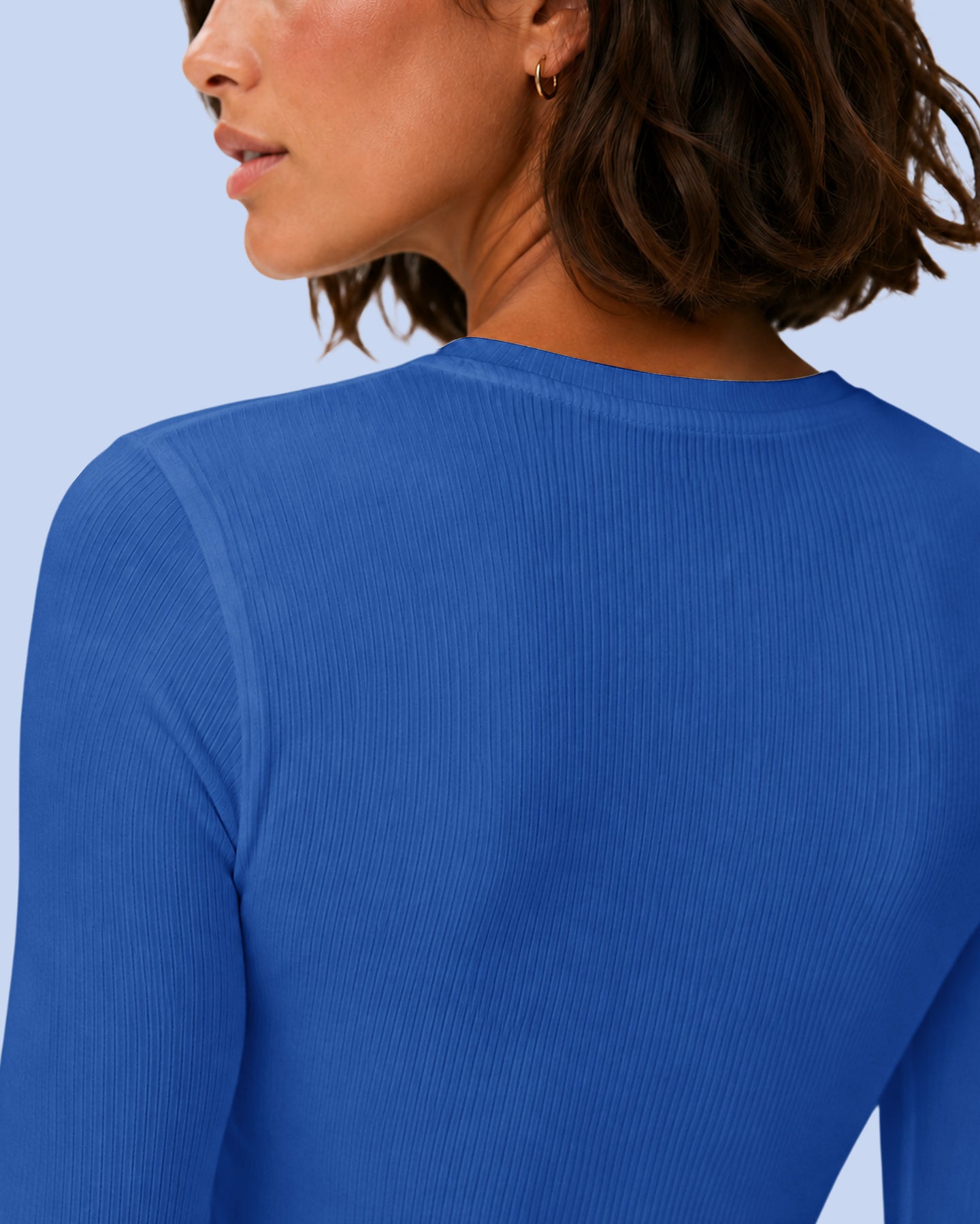 Women's Ribbed Long-Sleeve Underscrub Royal Blue