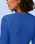 Women's Ribbed Long-Sleeve Underscrub Royal Blue