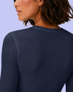 Women's Ribbed Long-Sleeve Underscrub Navy