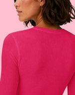Women's Ribbed Long-Sleeve Underscrub Sangria