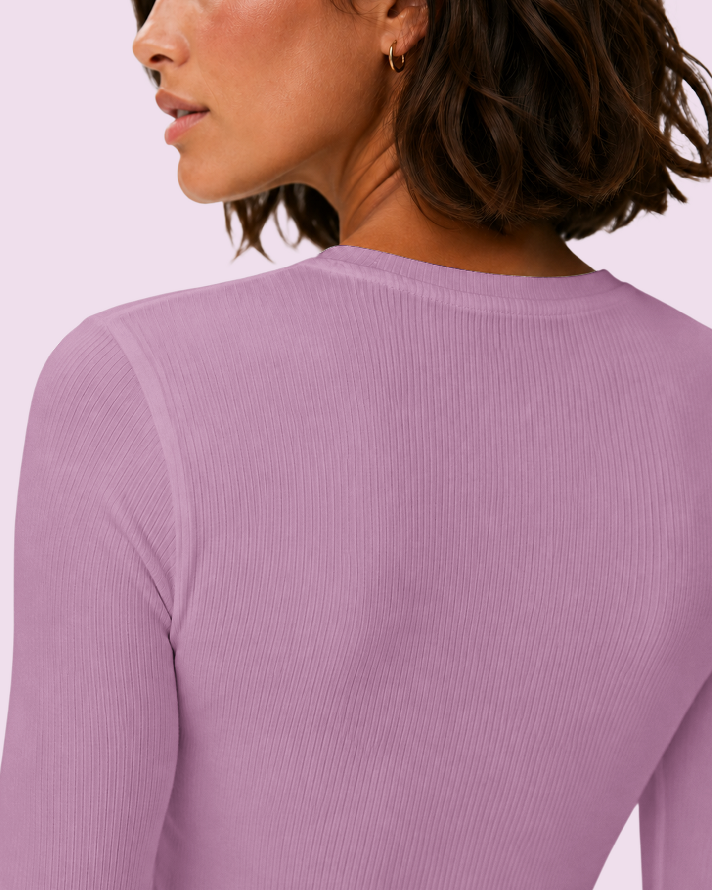 Women's Ribbed Long-Sleeve Underscrub Lilac