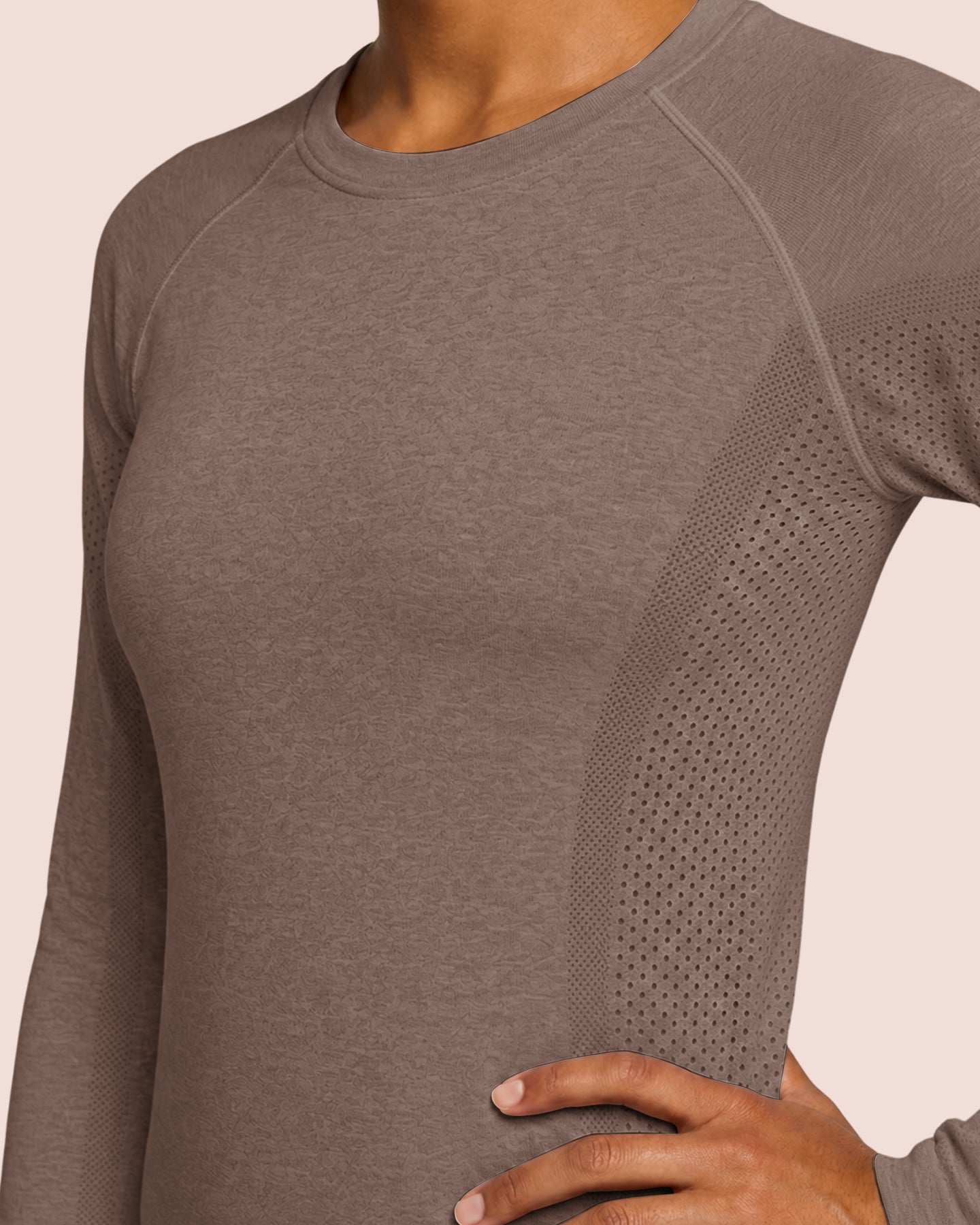 Women's Seamless Long-sleeve Underscrub Mocha