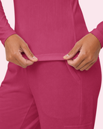 Women's Ribbed Long-Sleeve Underscrub Wild Berry