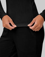 Women's Ribbed Long-Sleeve Underscrub Black