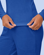 Women's Ribbed Long-Sleeve Underscrub Royal Blue
