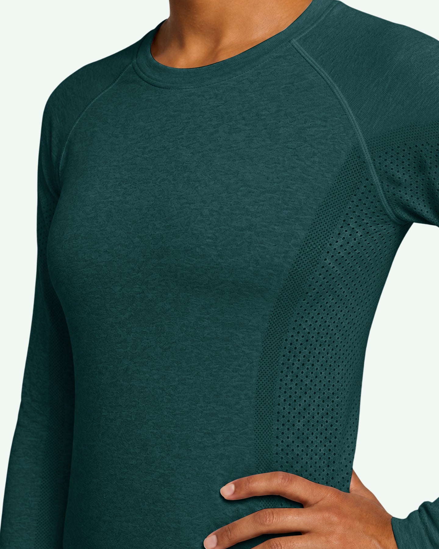 Women's Seamless Long-sleeve Underscrub Midnight Green