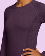 Women's Seamless Long-sleeve Underscrub Deep Eggplant