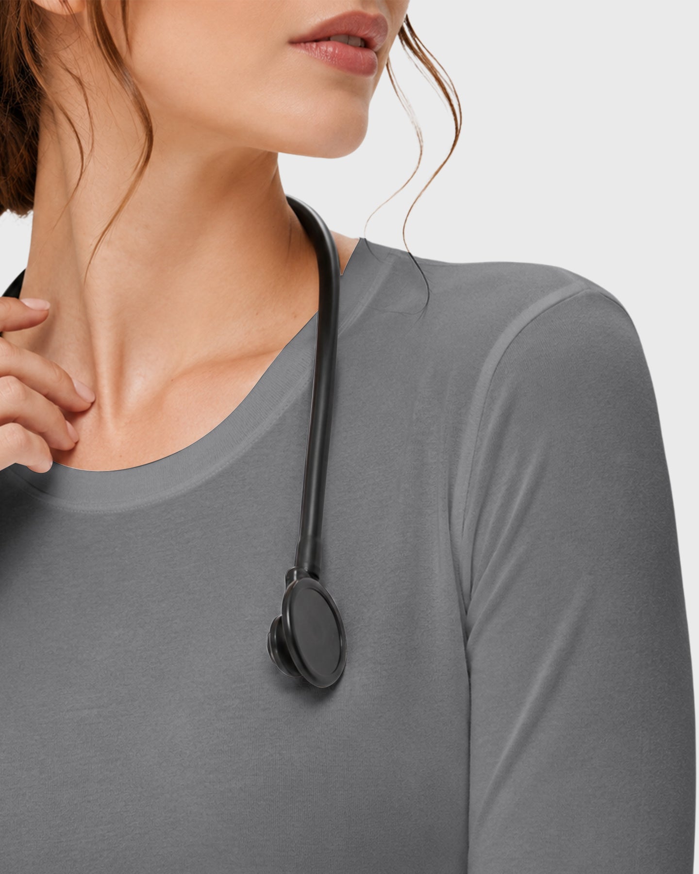Women's Supersoft Long-Sleeve Underscrub Heather Gray
