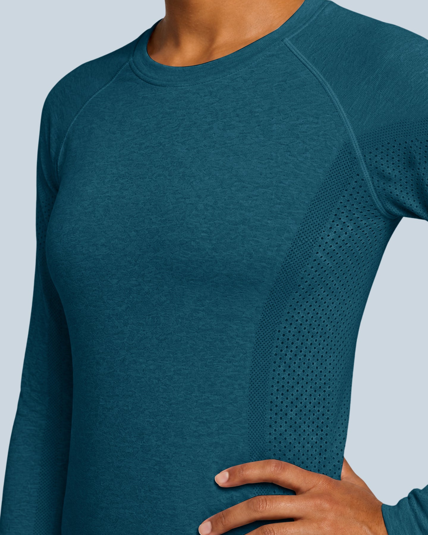 Women's Seamless Long-sleeve Underscrub Caribbean Blue