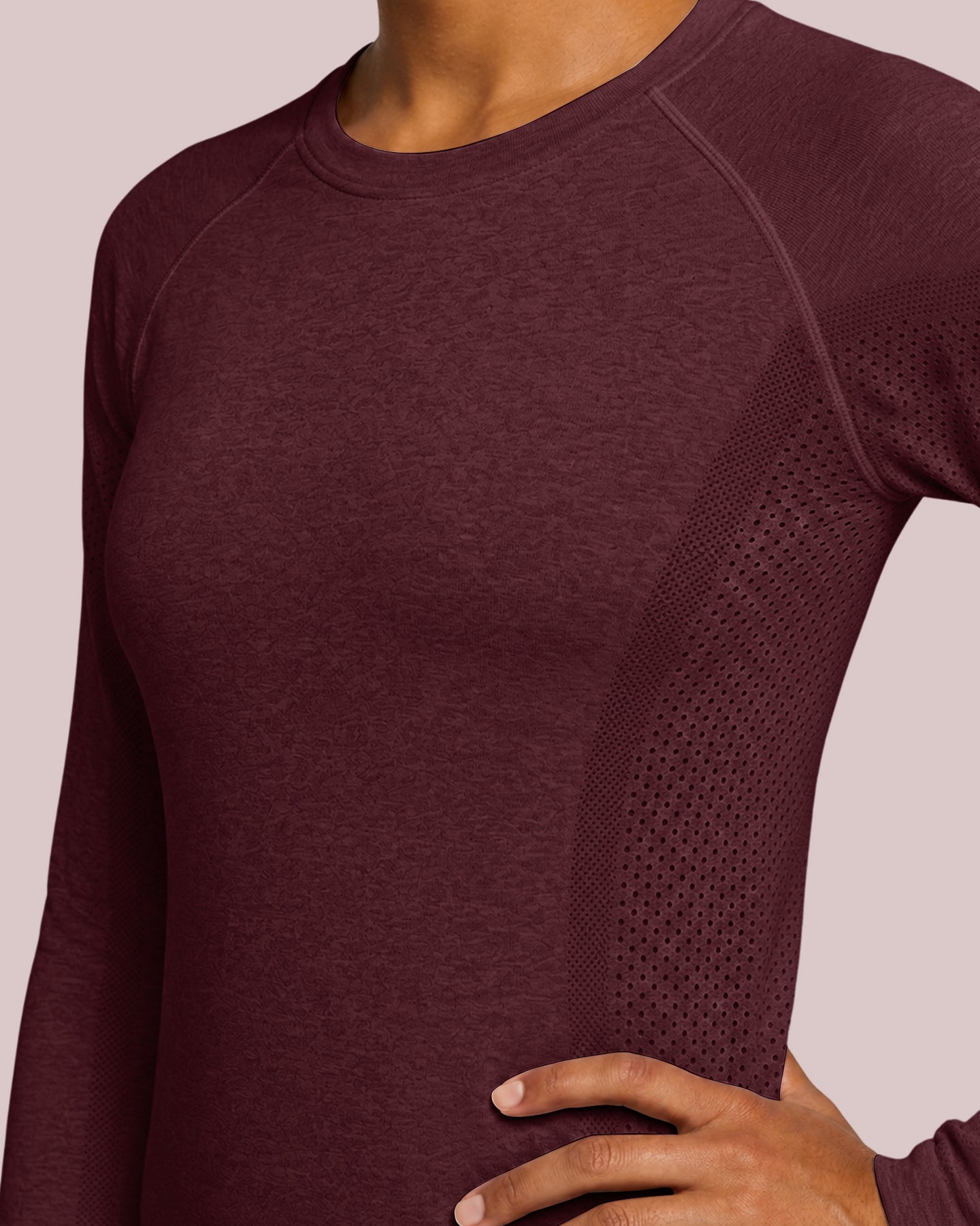 Women's Seamless Long-sleeve Underscrub Burgundy