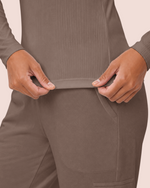 Women's Ribbed Long-Sleeve Underscrub Mocha