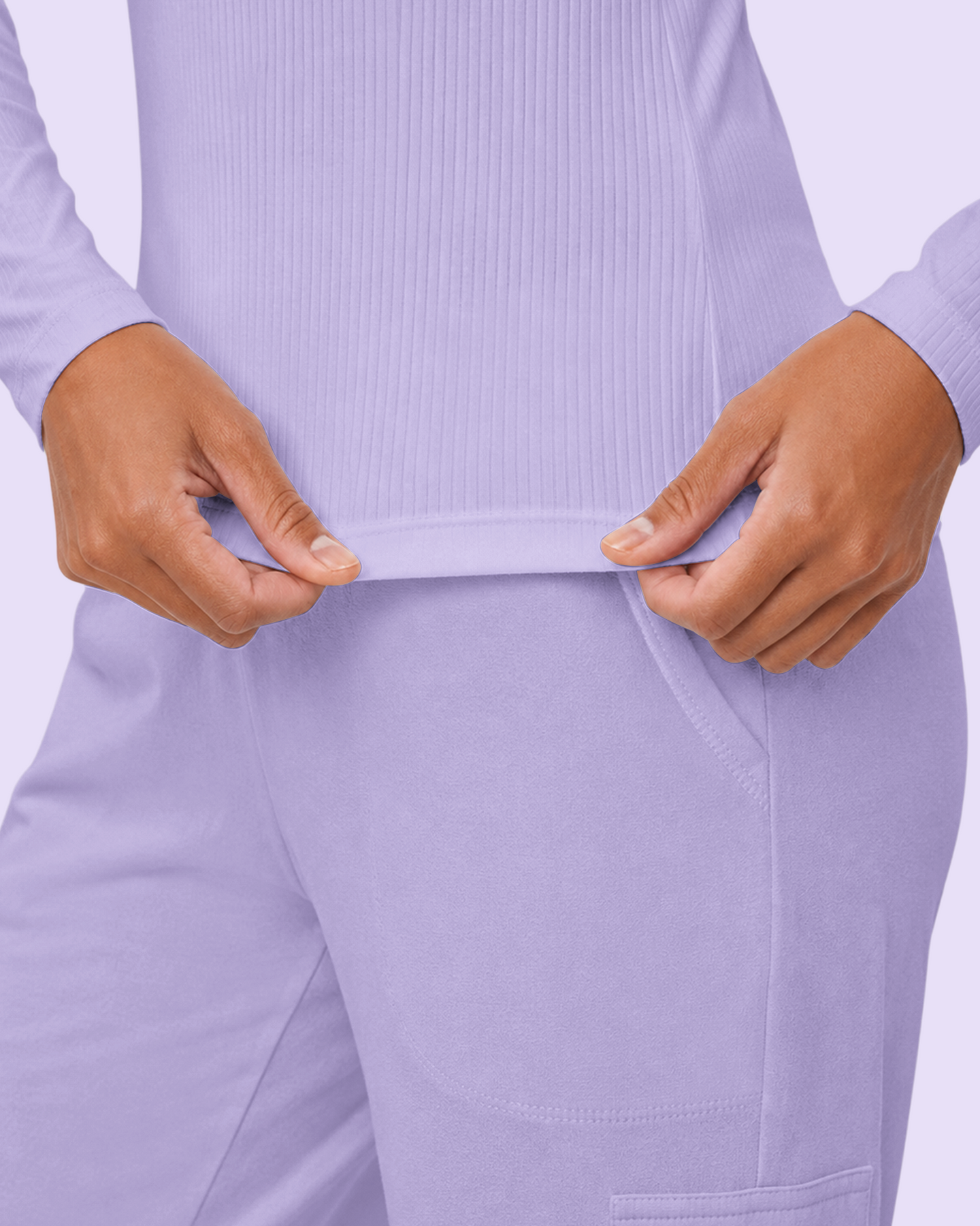 Women's Ribbed Long-Sleeve Underscrub Lavender