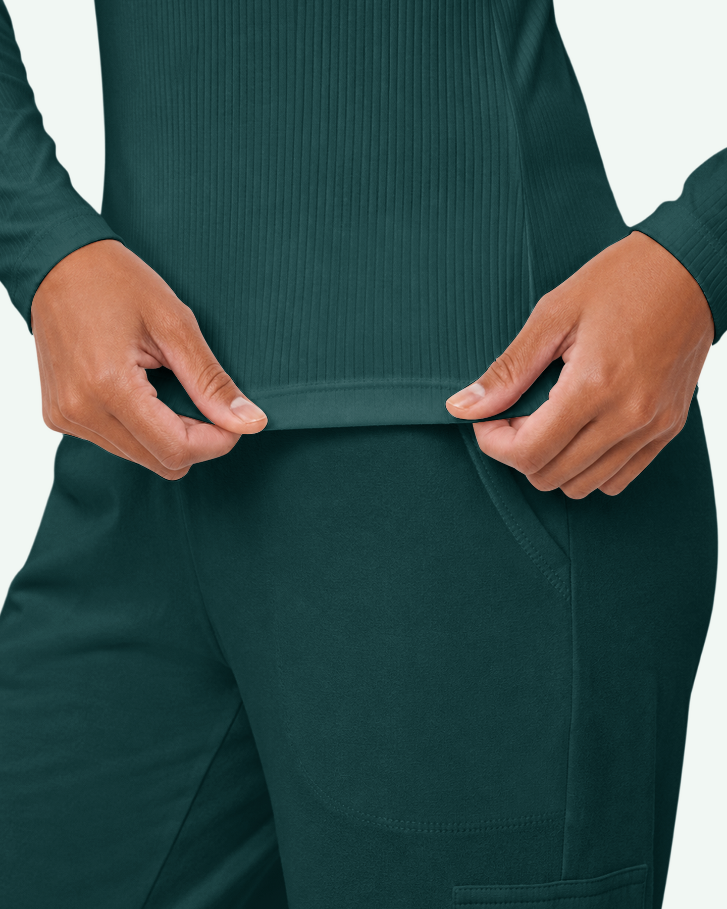 Women's Ribbed Long-Sleeve Underscrub Midnight Green