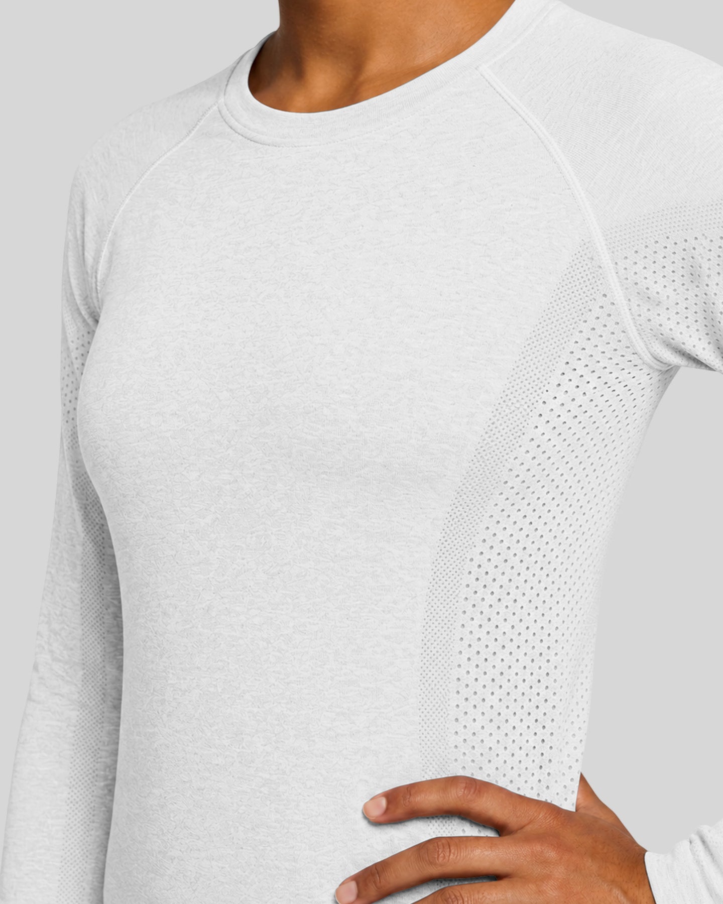 Women's Seamless Long-sleeve Underscrub White