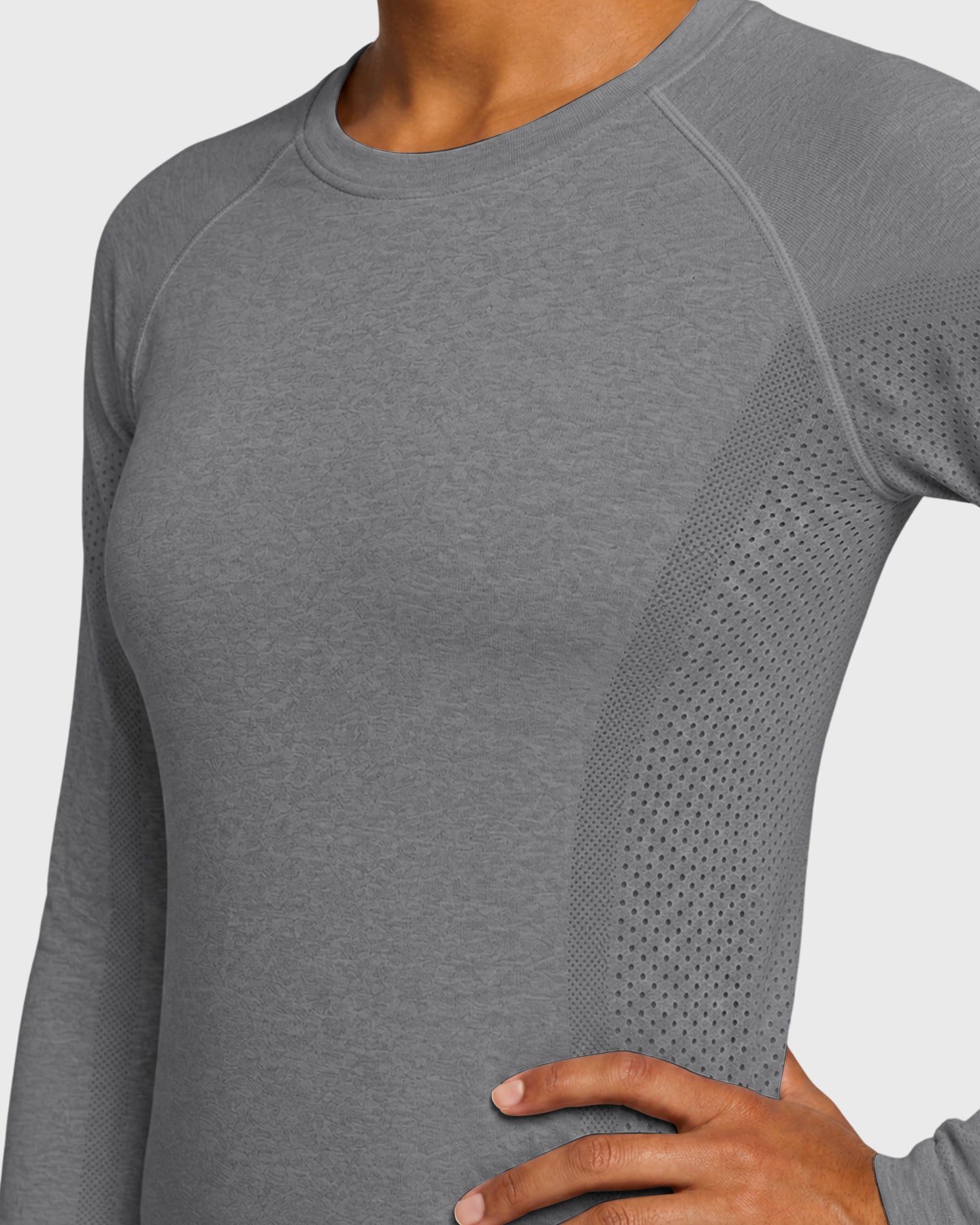 Women's Seamless Long-sleeve Underscrub Heather Gray