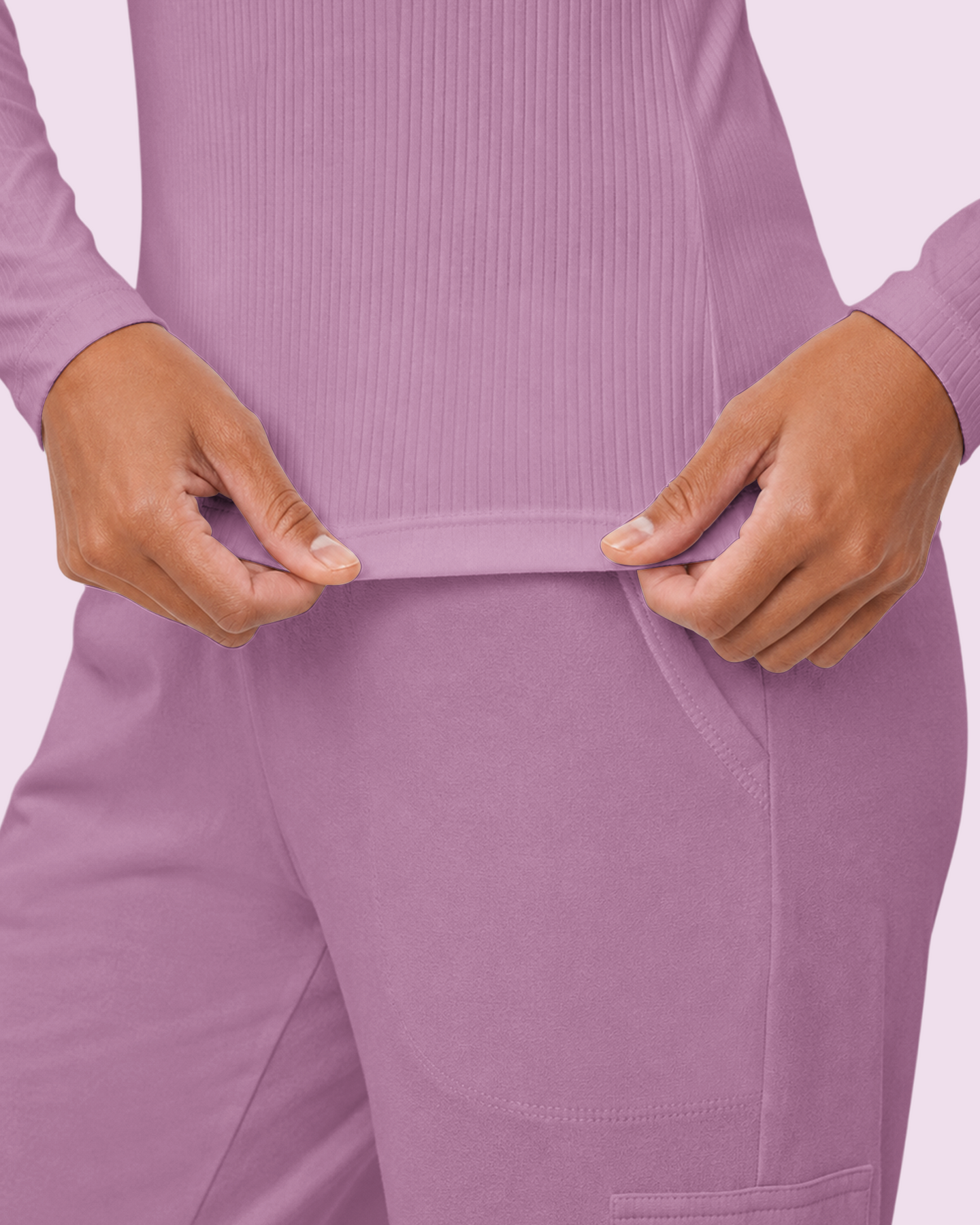 Women's Ribbed Long-Sleeve Underscrub Lilac