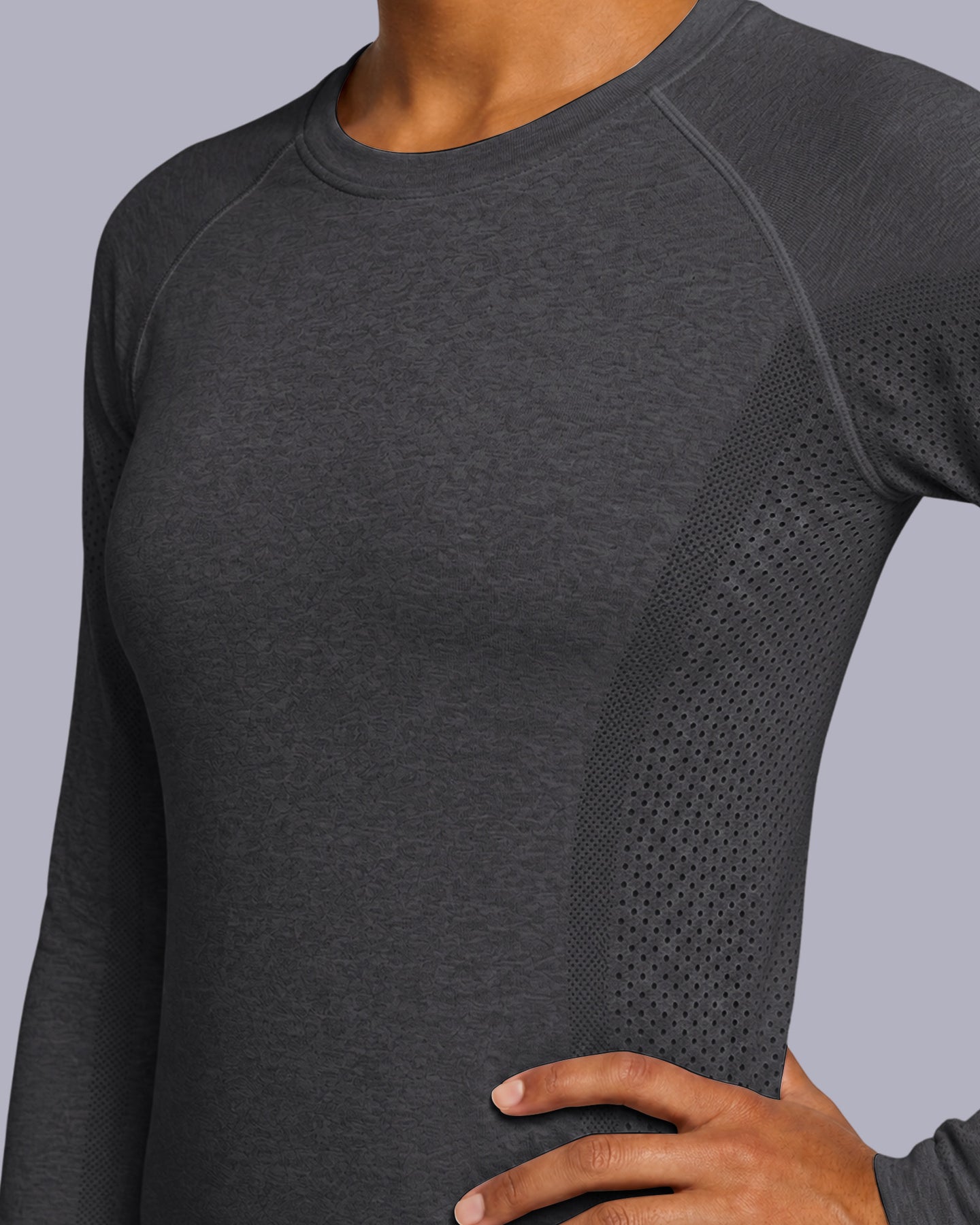 Women's Seamless Long-sleeve Underscrub Pewter