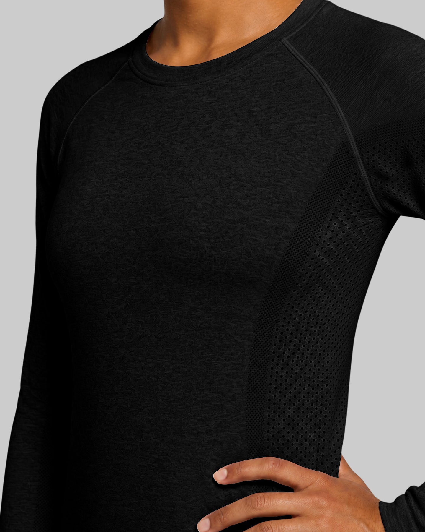 Women's Seamless Long-sleeve Underscrub Black