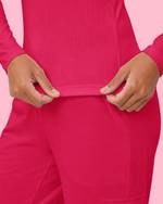 Women's Ribbed Long-Sleeve Underscrub Sangria