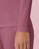 Women's Ribbed Long-Sleeve Underscrub Mauve