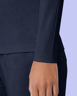 Women's Ribbed Long-Sleeve Underscrub Navy