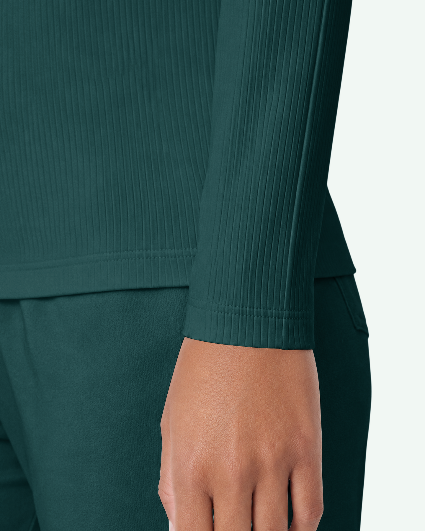 Women's Ribbed Long-Sleeve Underscrub Midnight Green
