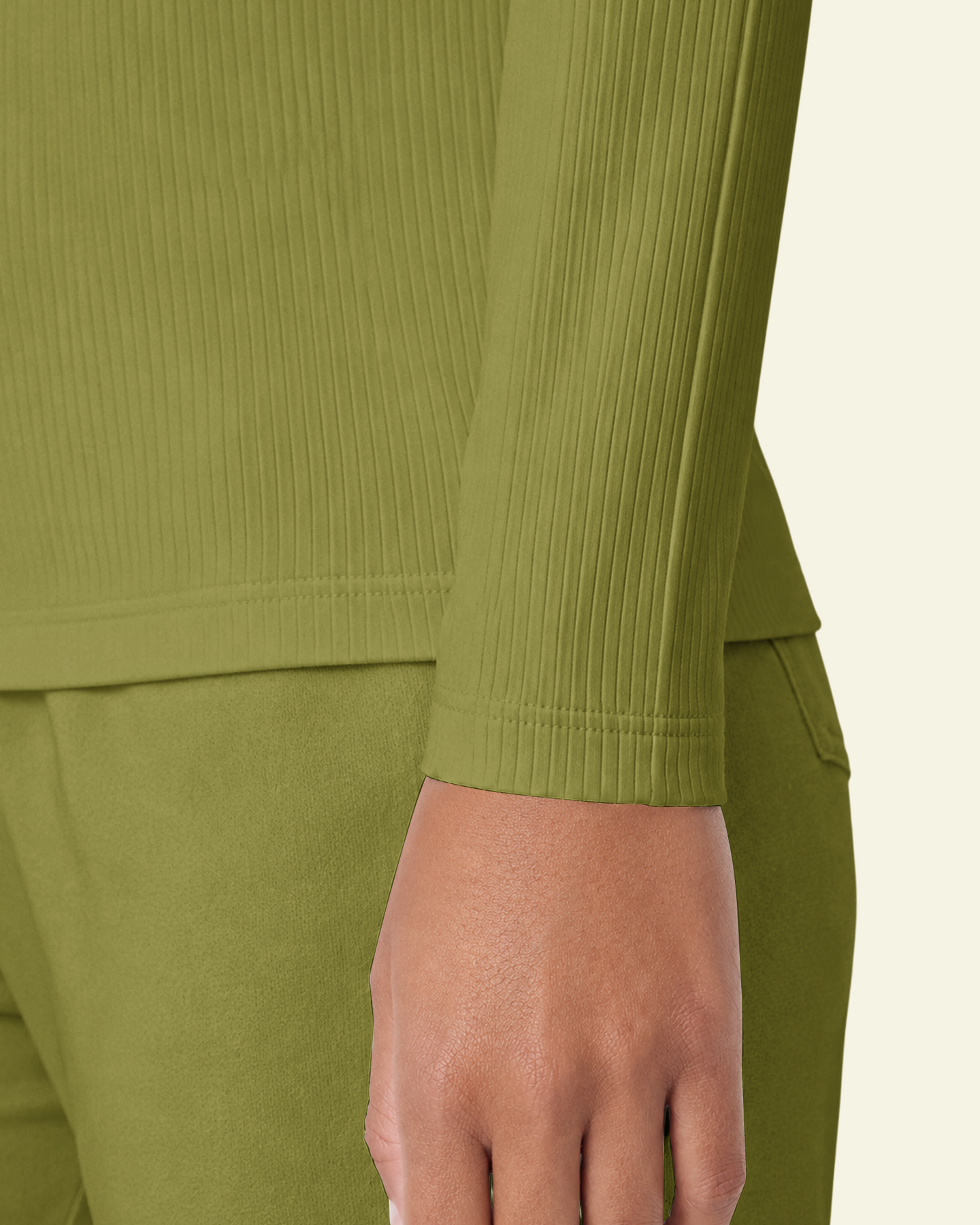 Women's Ribbed Long-Sleeve Underscrub Avocado
