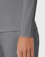 Women's Ribbed Long-Sleeve Underscrub Heather Gray