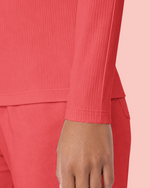 Women's Ribbed Long-Sleeve Underscrub Coral