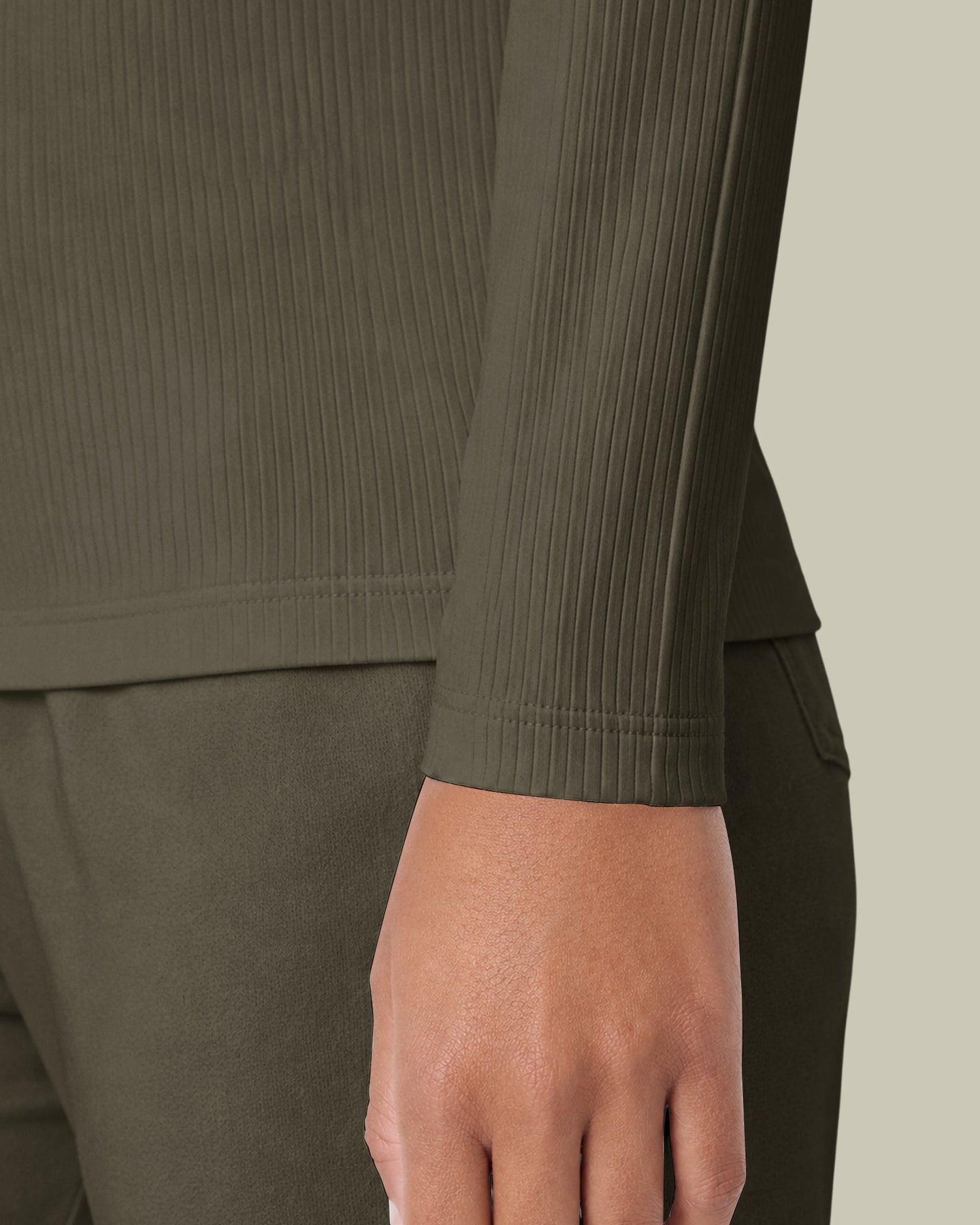 Women's Ribbed Long-Sleeve Underscrub Olive