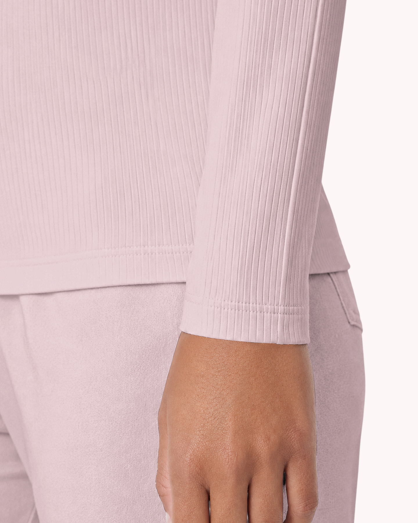 Women's Ribbed Long-Sleeve Underscrub Rose Quartz