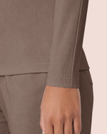 Women's Ribbed Long-Sleeve Underscrub Mocha