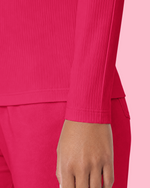Women's Ribbed Long-Sleeve Underscrub Sangria