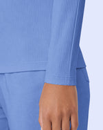 Women's Ribbed Long-Sleeve Underscrub in Ceil Blue