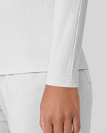 Women's Ribbed Long-Sleeve Underscrub White