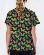 Neon Tie-Dye Butterfly Magic Nurse Scrub Top - Scrubloop