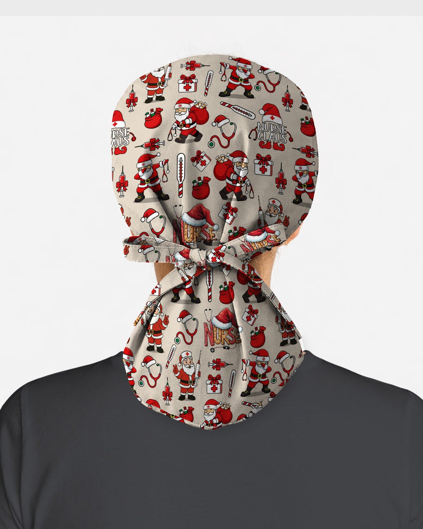 Nurse Claus Santa Holiday Cheer Scrub Cap - Scrubloop