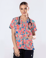 Ocean Wonders Medical Women Scrub Top - Scrubloop